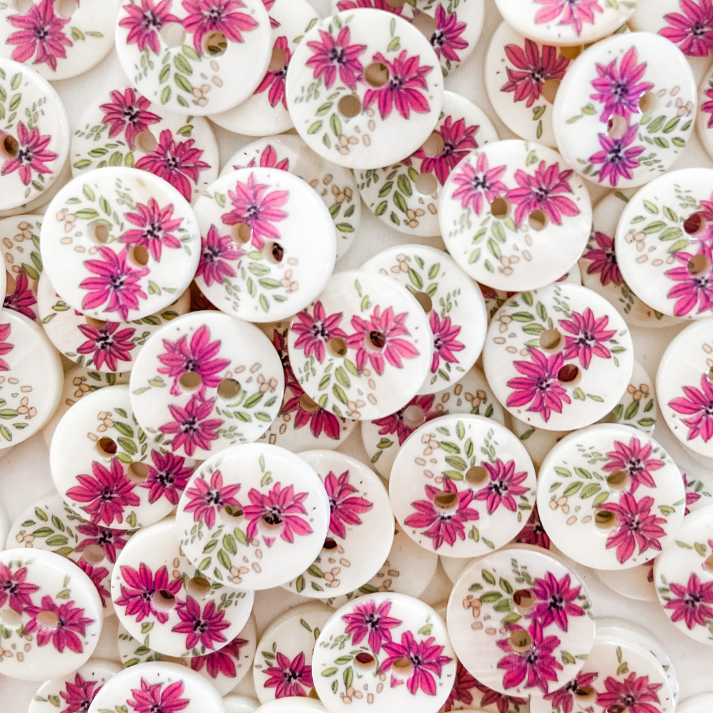 Mother of Pearl Printed Buttons -Small