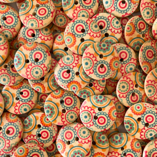 Wooden Printed Buttons - Small