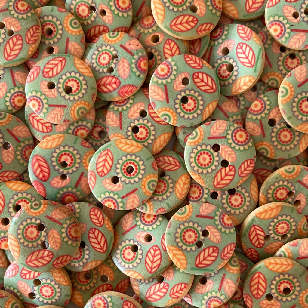 Wooden Printed Buttons - Small