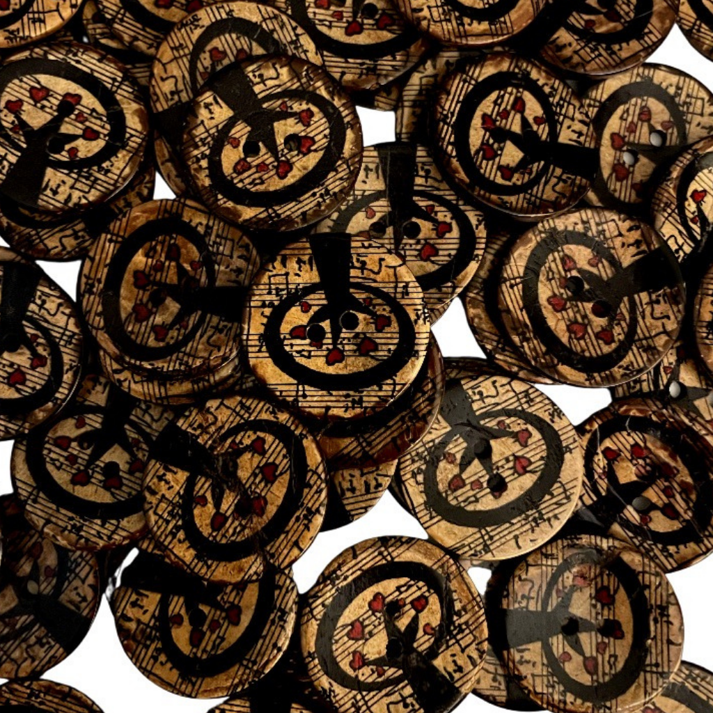 Coconut Shell Printed Buttons - Large