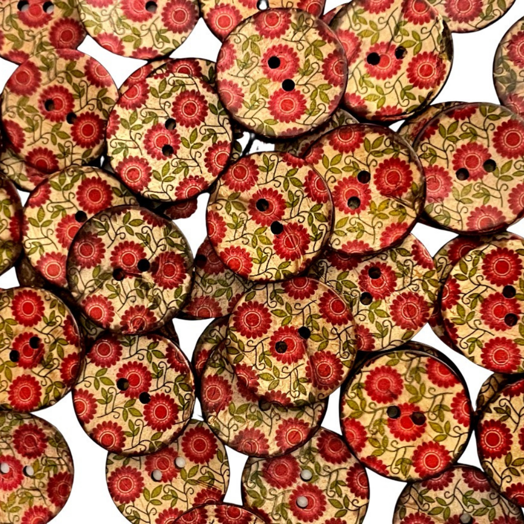 Coconut Shell Printed Buttons - Large