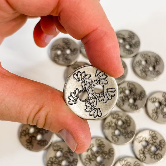 Silver Tone Metal Like Buttons