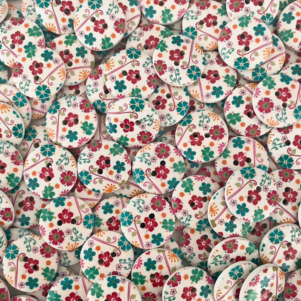 Wooden Printed Buttons - X Small