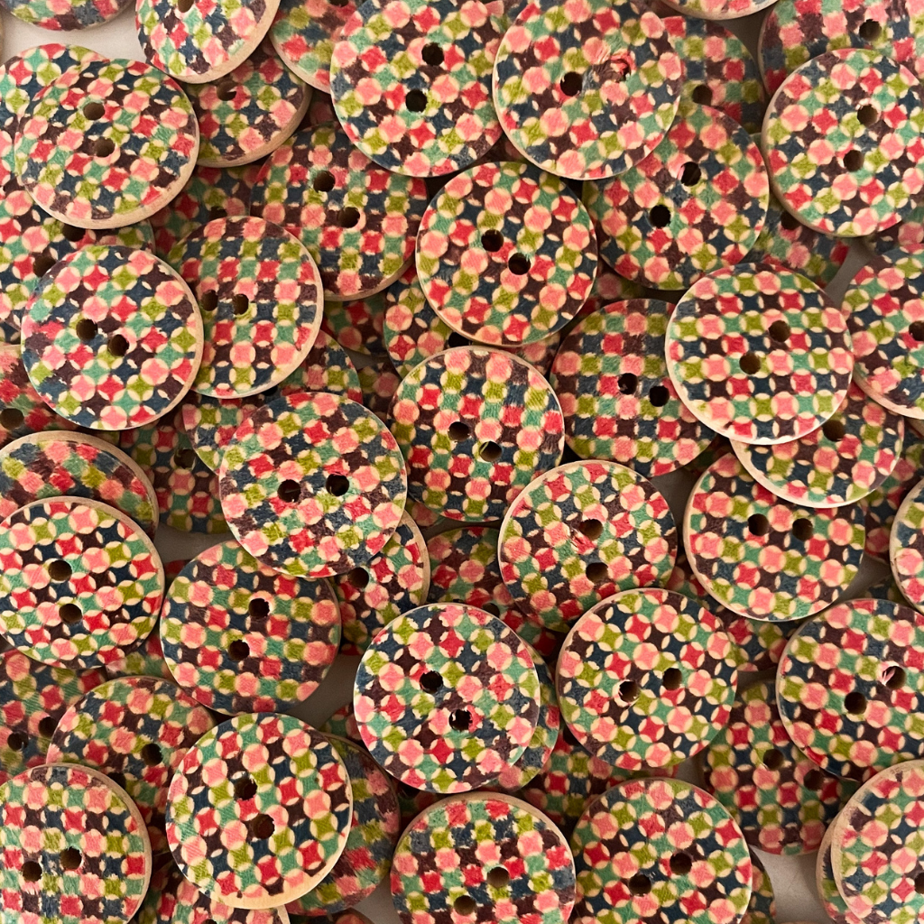 Wooden Printed Buttons - X Small