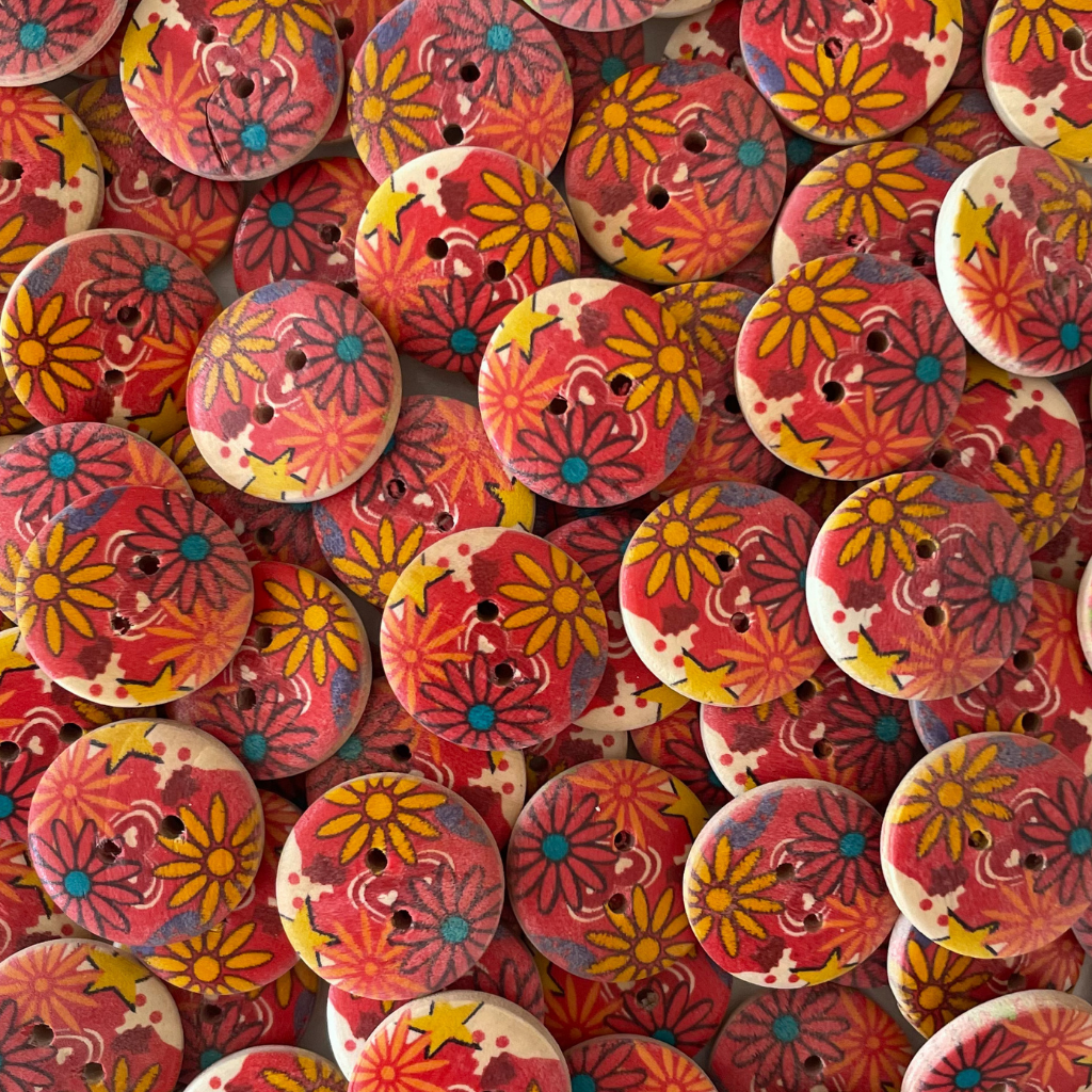 Wooden Printed Buttons - Small