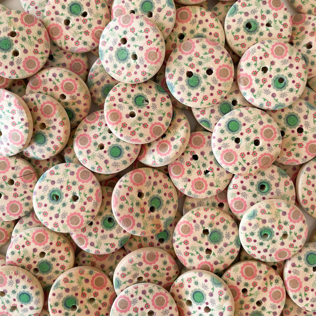 Wooden Printed Buttons - Small