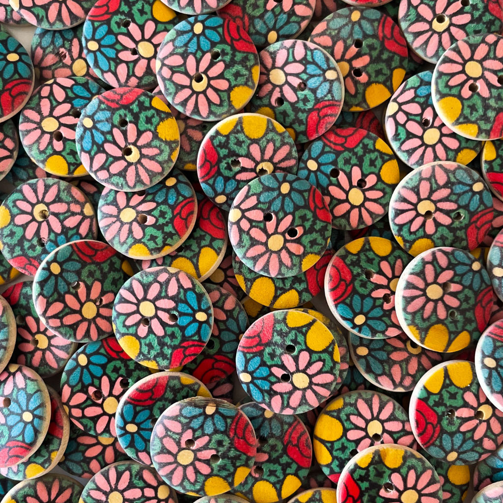 Wooden Printed Buttons - Small