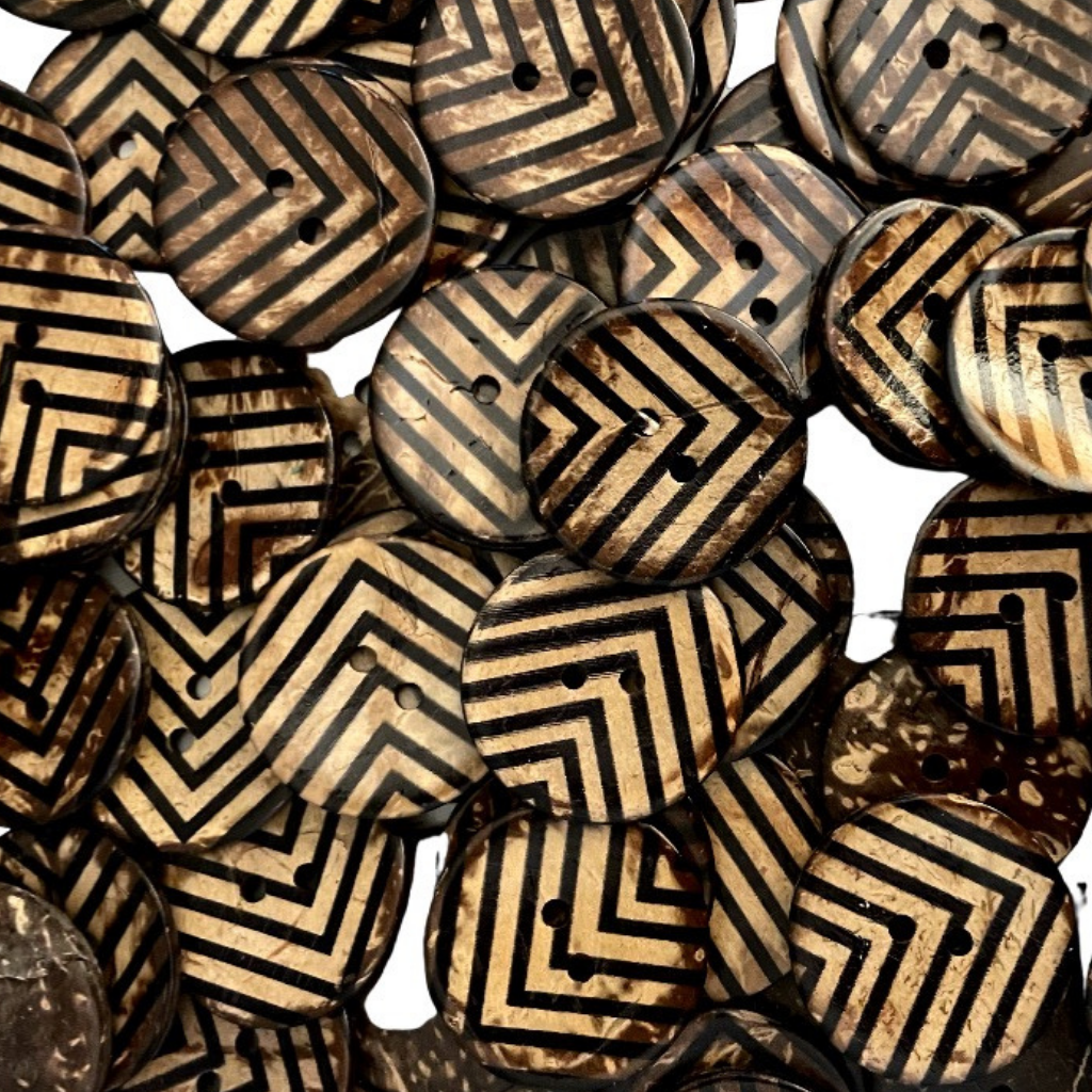 Coconut Shell Printed Buttons - Large