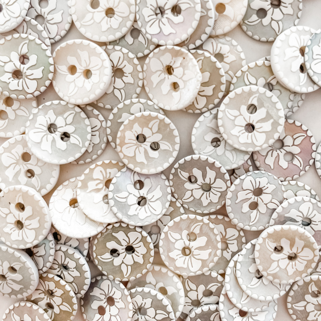 Mother of Pearl Printed Buttons -Small