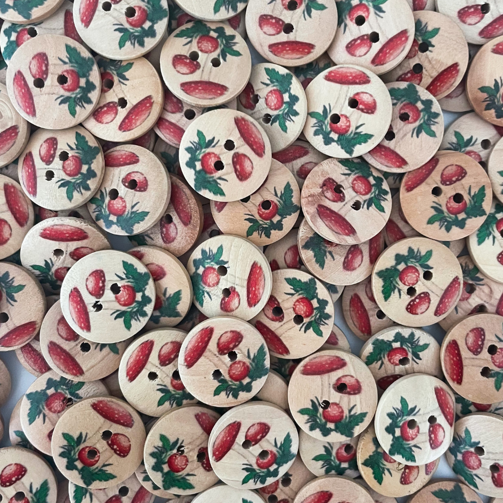 Wooden Printed Buttons - X Small