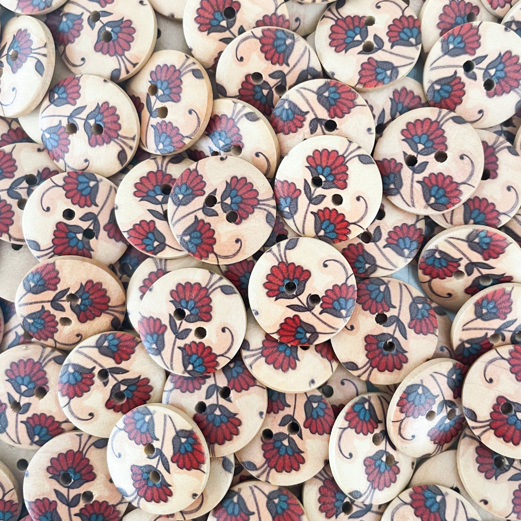 Wooden Printed Buttons - X Small