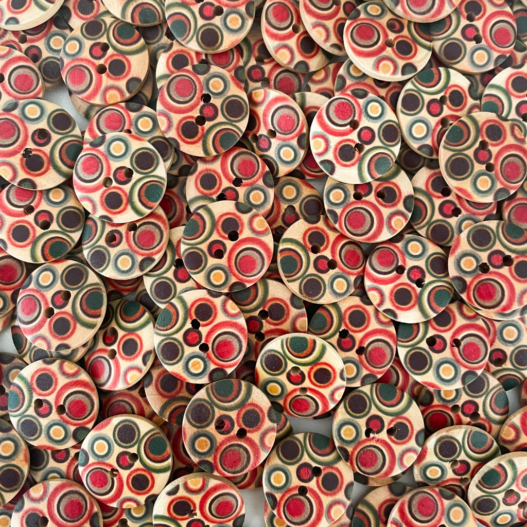 Wooden Printed Buttons - X Small