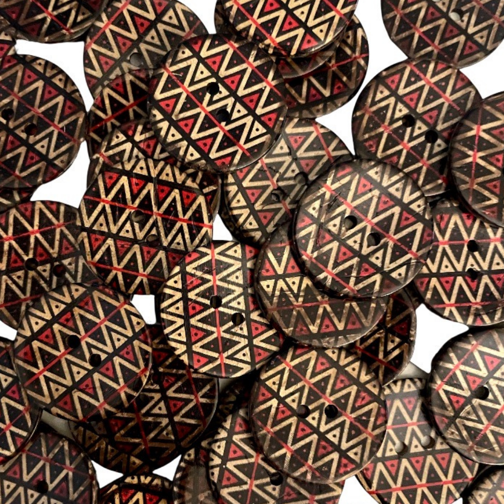 Coconut Shell Printed Buttons - Large