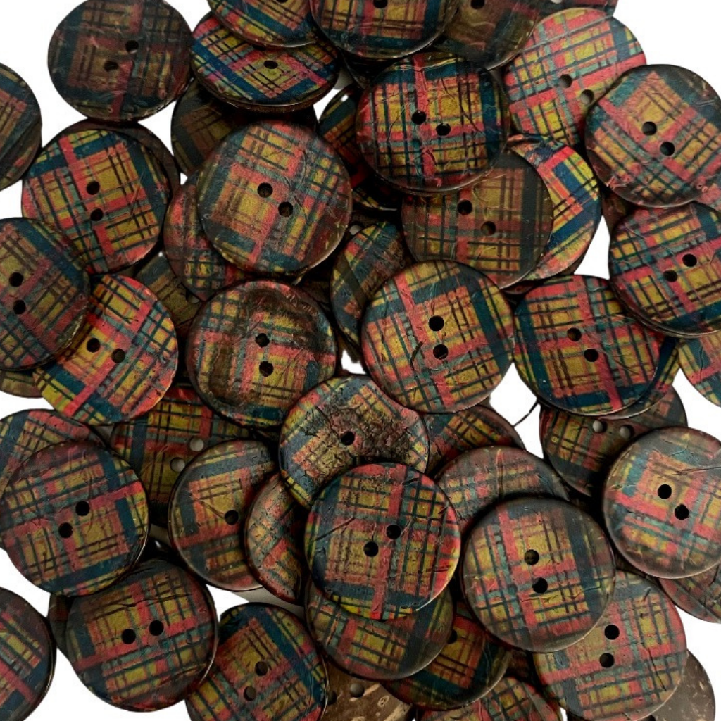 Coconut Shell Printed Buttons - Large