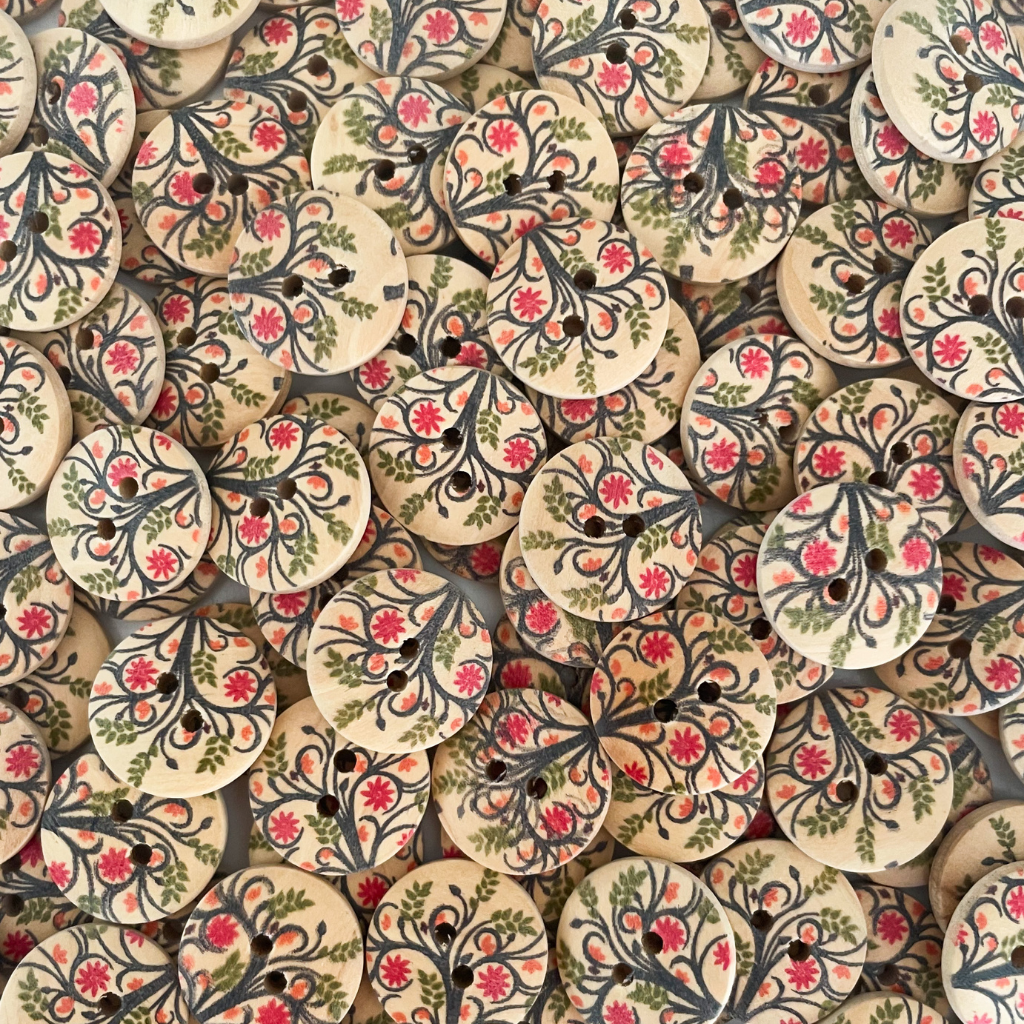 Wooden Printed Buttons - X Small