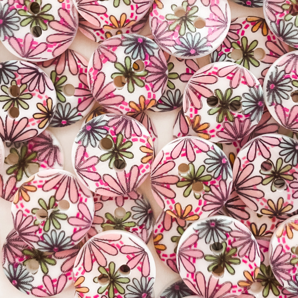 Mother of Pearl Printed Buttons -Small