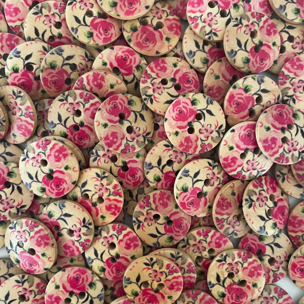 Wooden Printed Buttons - X Small