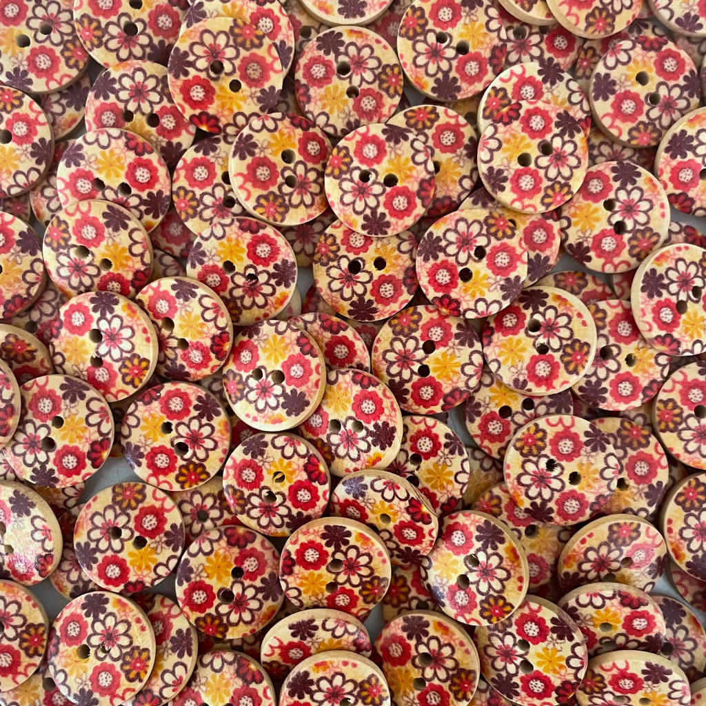 Wooden Printed Buttons - X Small