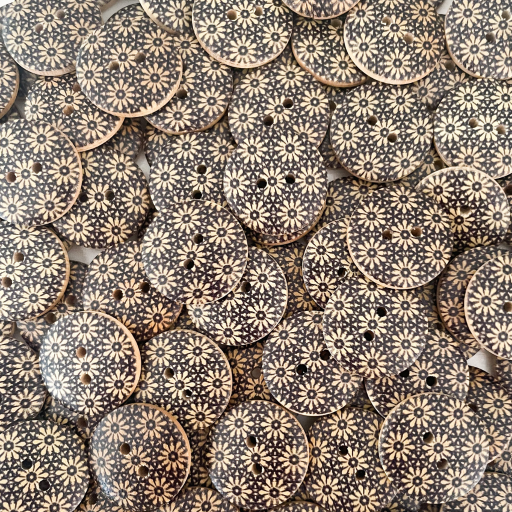 Wooden Printed Buttons - X Small