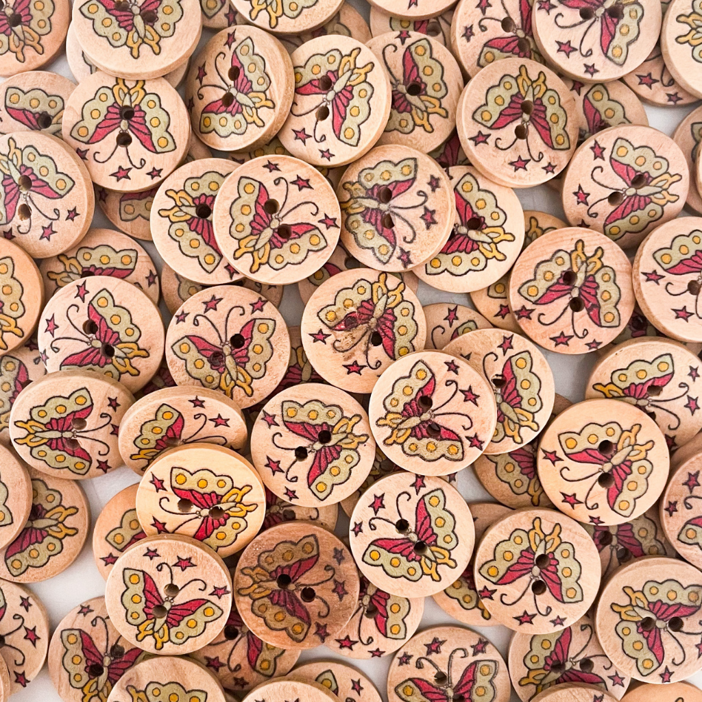 Wooden Printed Buttons - X Small