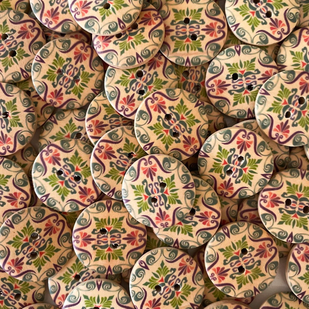 Wooden Printed Buttons - Small