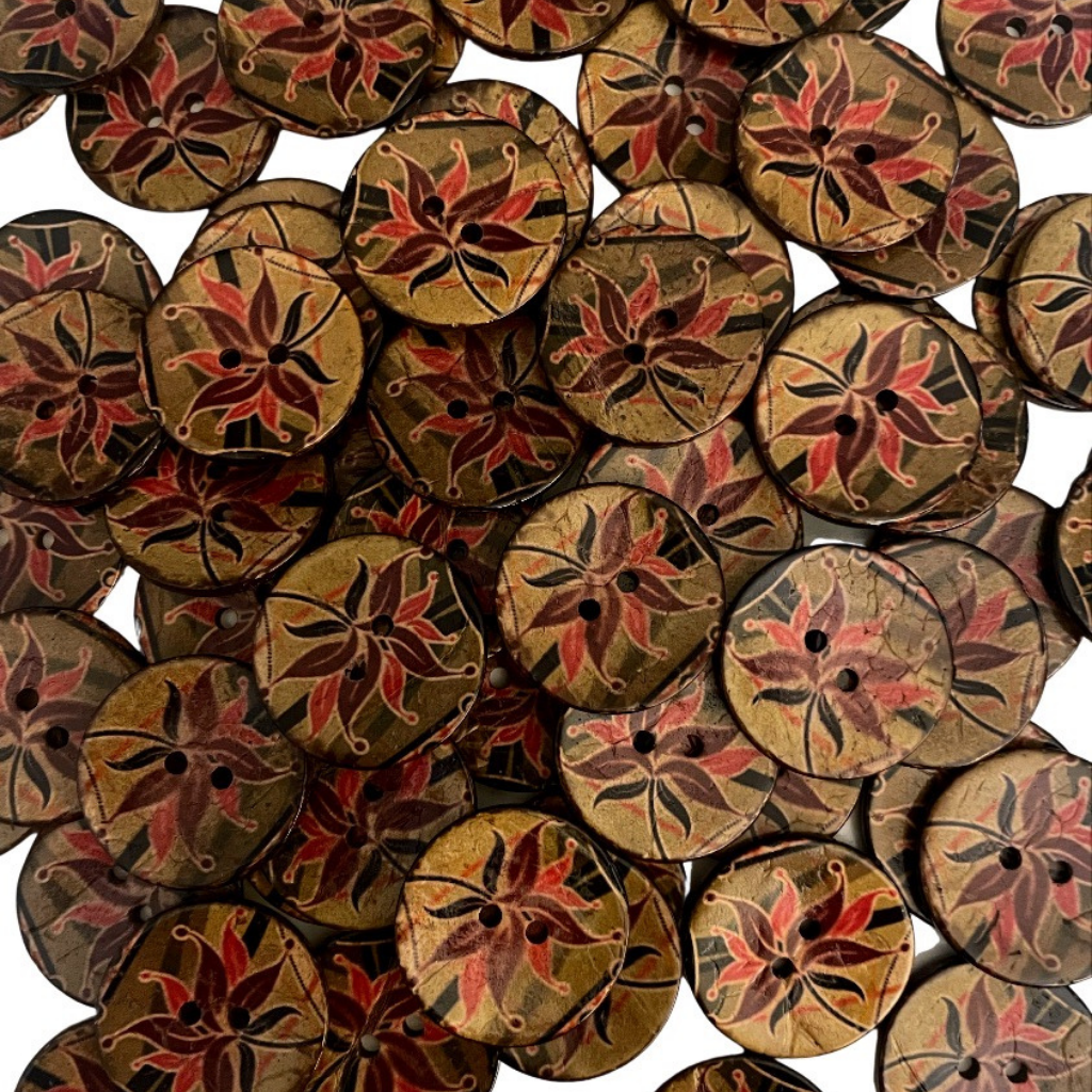 Coconut Shell Printed Buttons - Large