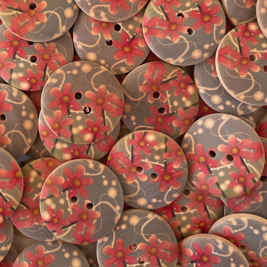 Wooden Printed Button - Medium