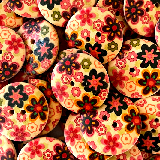 Wooden Printed Buttons - Large