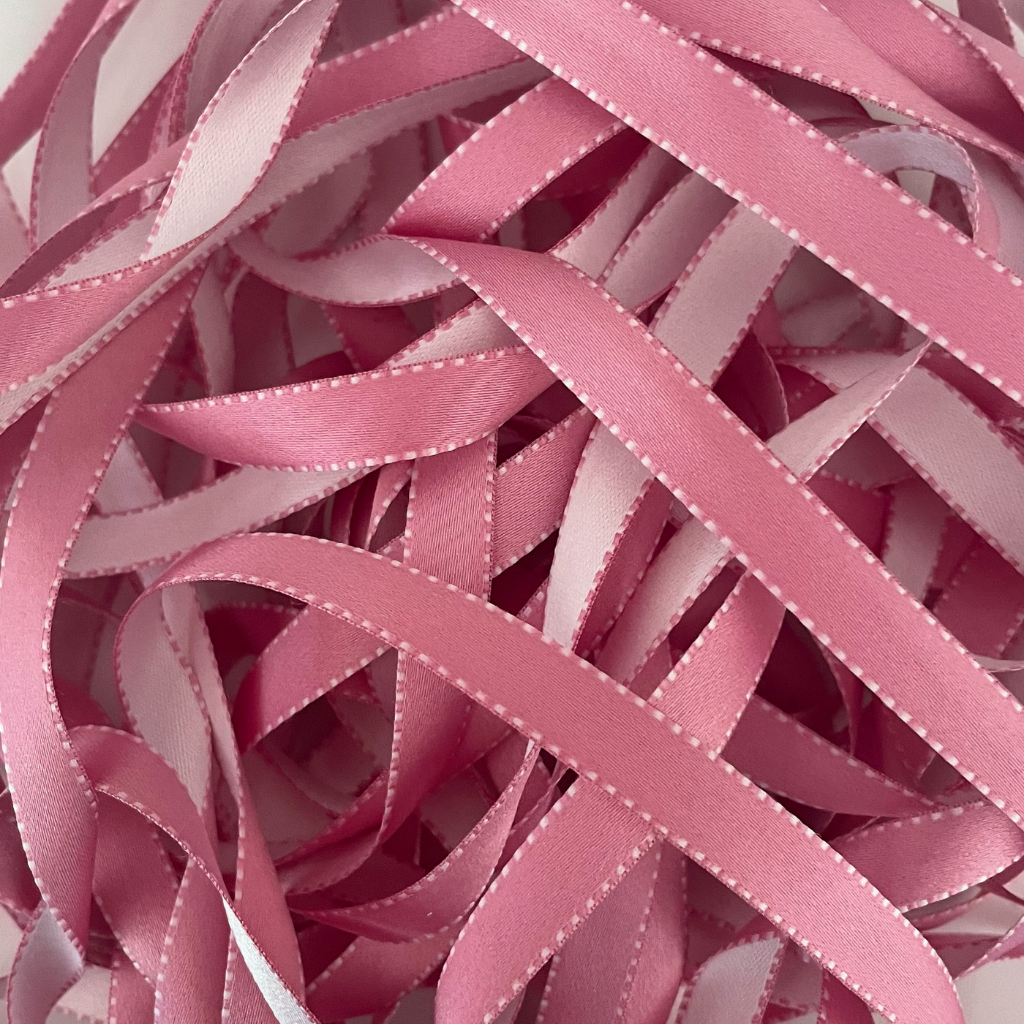 13mm Wide Dusky Pink Satin Ribbon 10 METER ROLL of Narrow Double