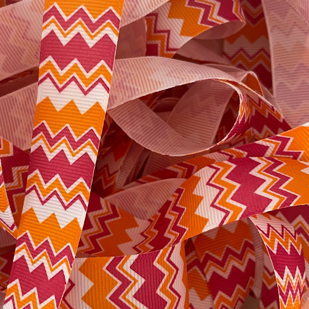Chevron and Checked Ribbon