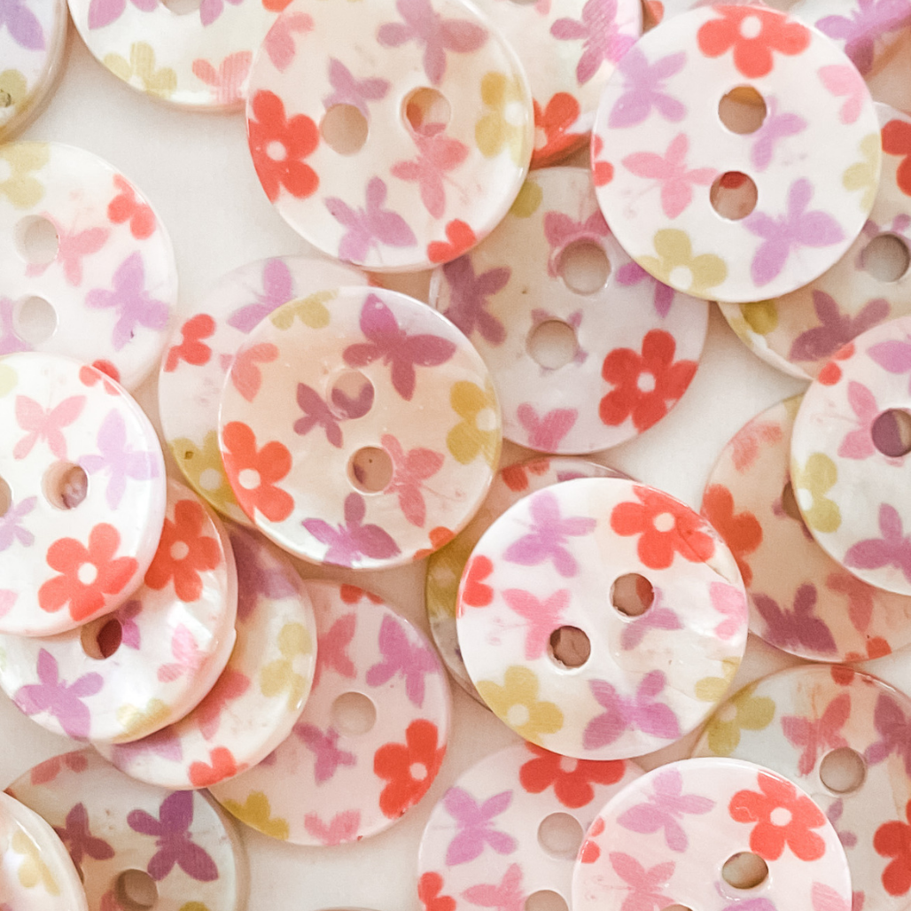 Mother of Pearl Printed Buttons -Small