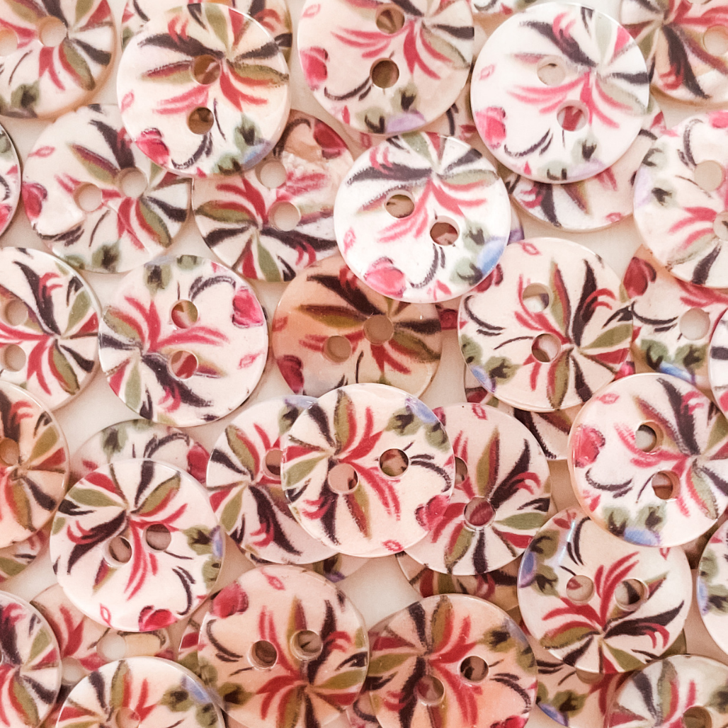 Mother of Pearl Printed Buttons -Small