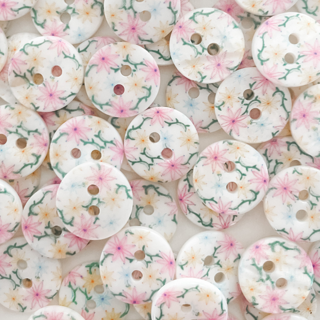 Mother of Pearl Printed Buttons -Small