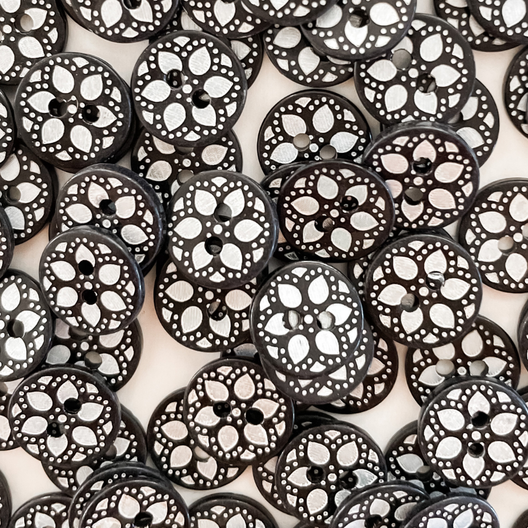 Mother of Pearl Printed Buttons -Small