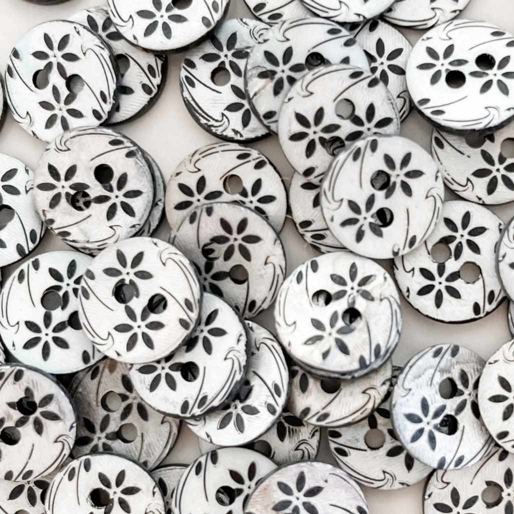 Mother of Pearl Printed Buttons -Small