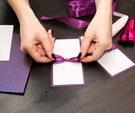 Our Hot Tips on Embellishing your Hand Made Cards with Ribbons.