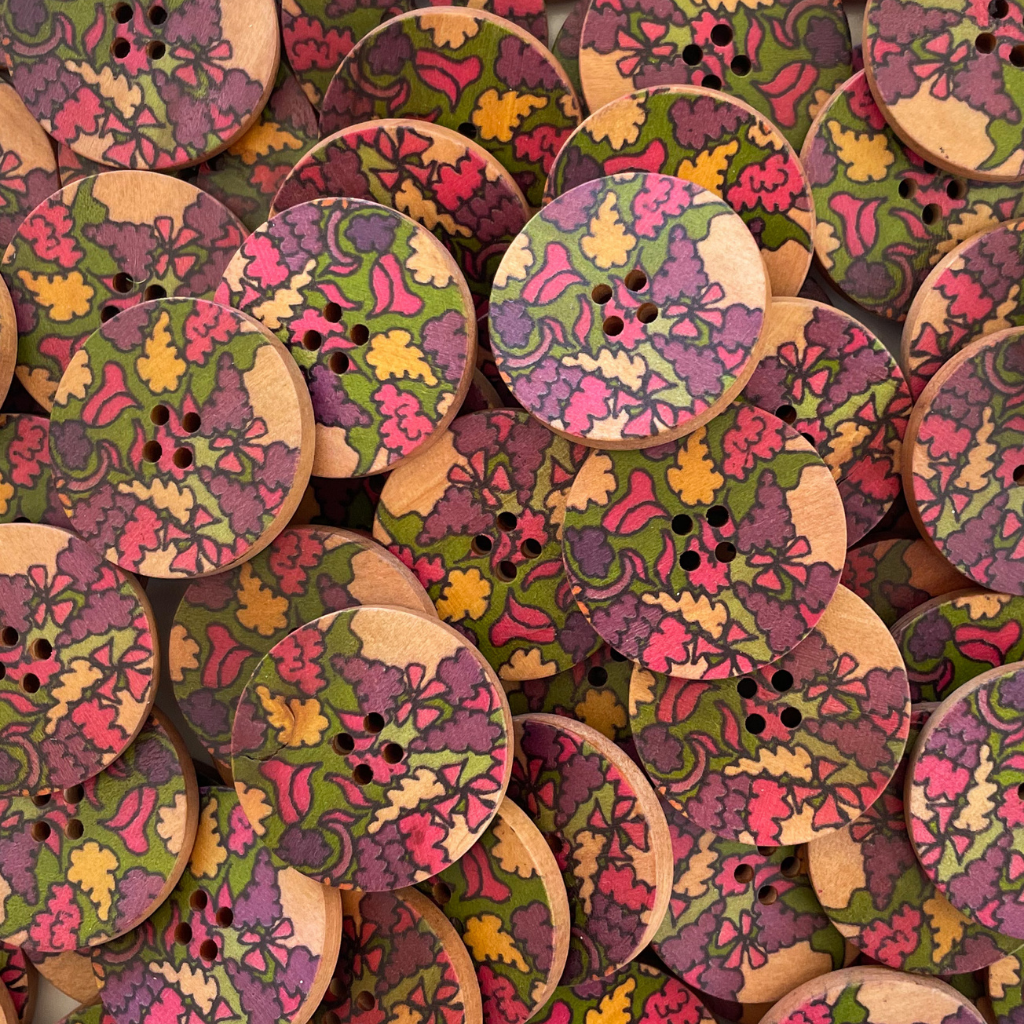 Wooden Printed Buttons - Large